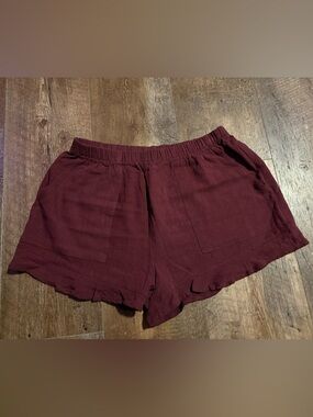 Women's Burgundy Flowy Shorts